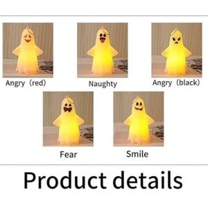 5 Piece Led Light-Up Devil Ghosts Lamps Small Halloween Decorations Night Lights